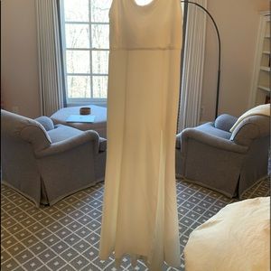 Amsale floor length ivory bridesmaid dress